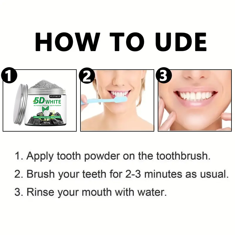 YUlTlKUE 5D White Activated ch - огляд і ціна Teeth Whitening Near Me